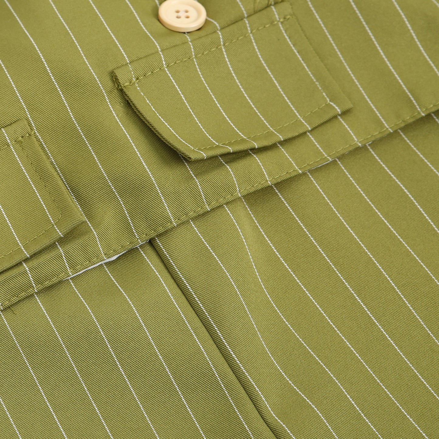 Overallset Stripes olivegrün