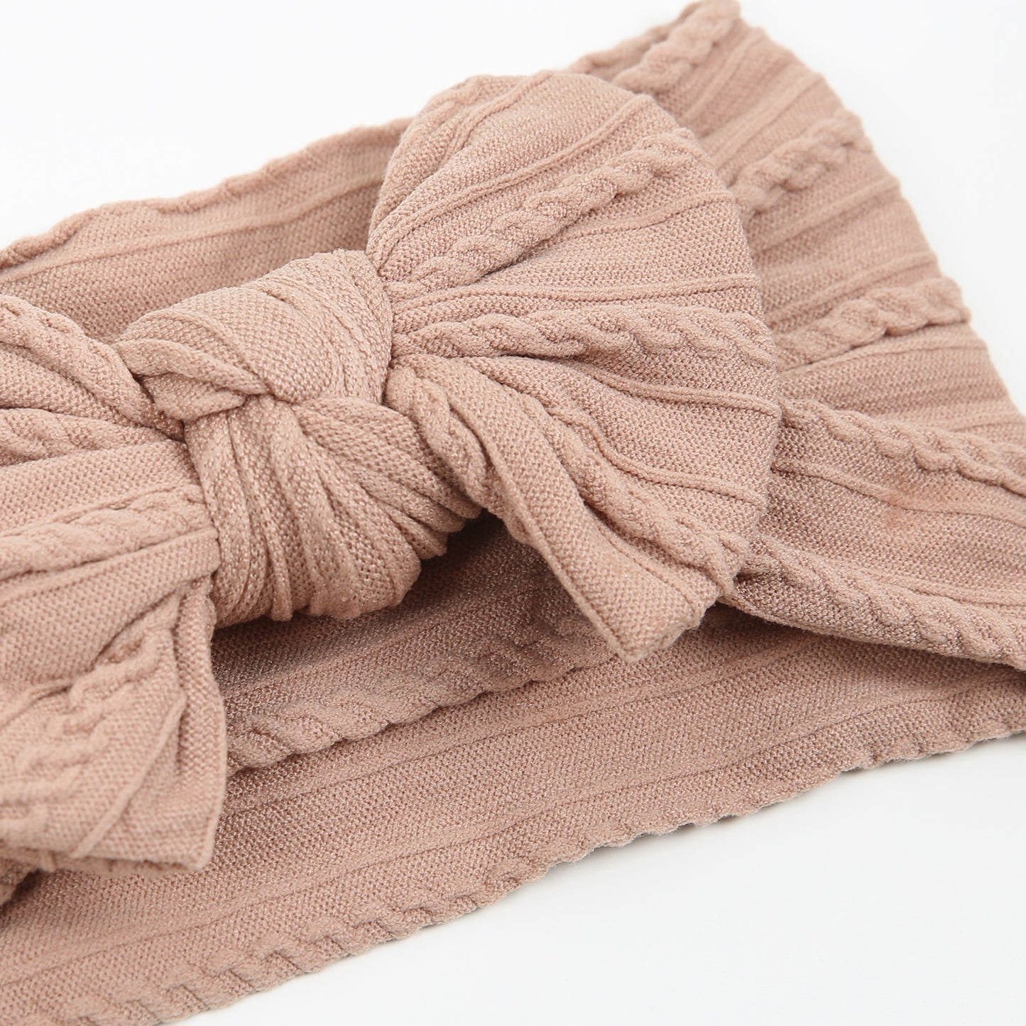 Stirnband Zopfmuster Schleife II braun