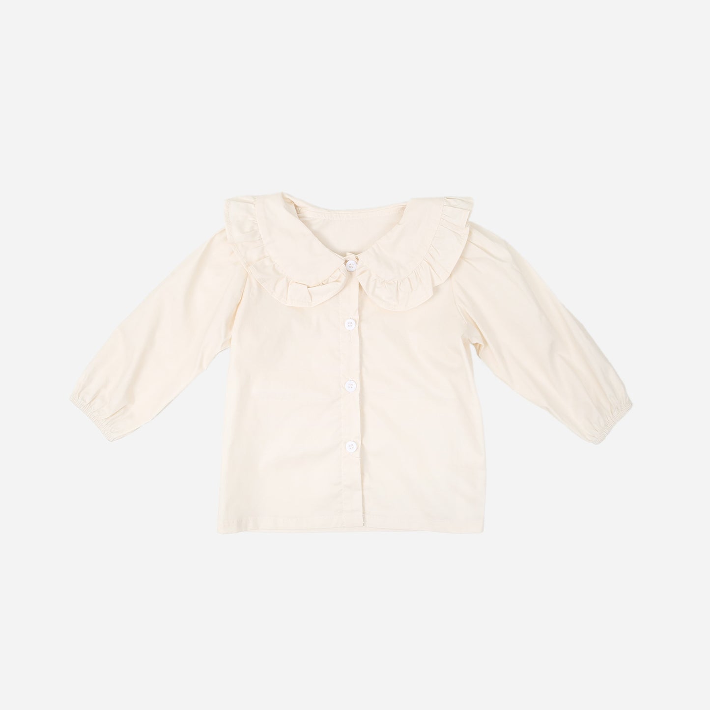 Bluse Volantskragen creme