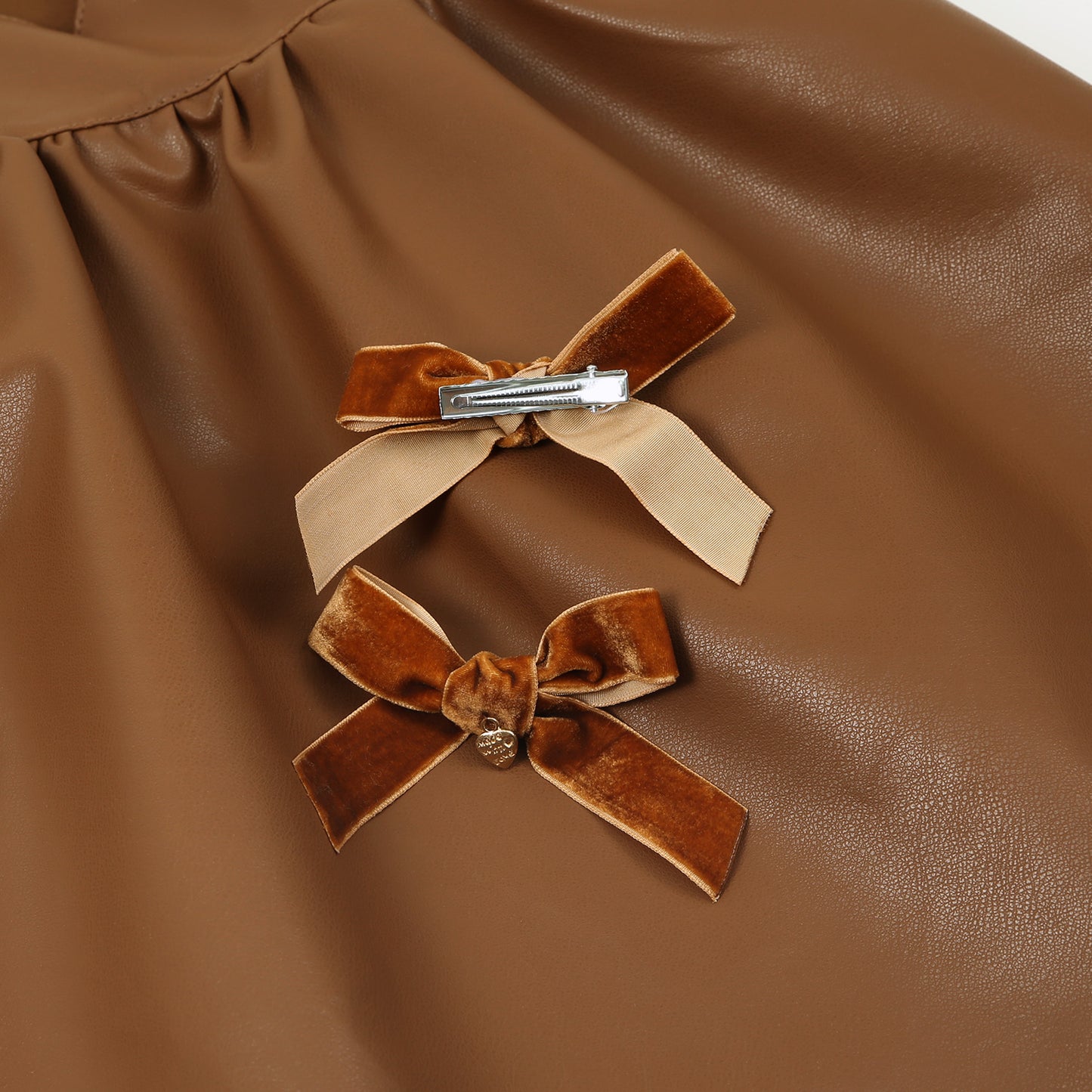 Kunstlederkleid braun