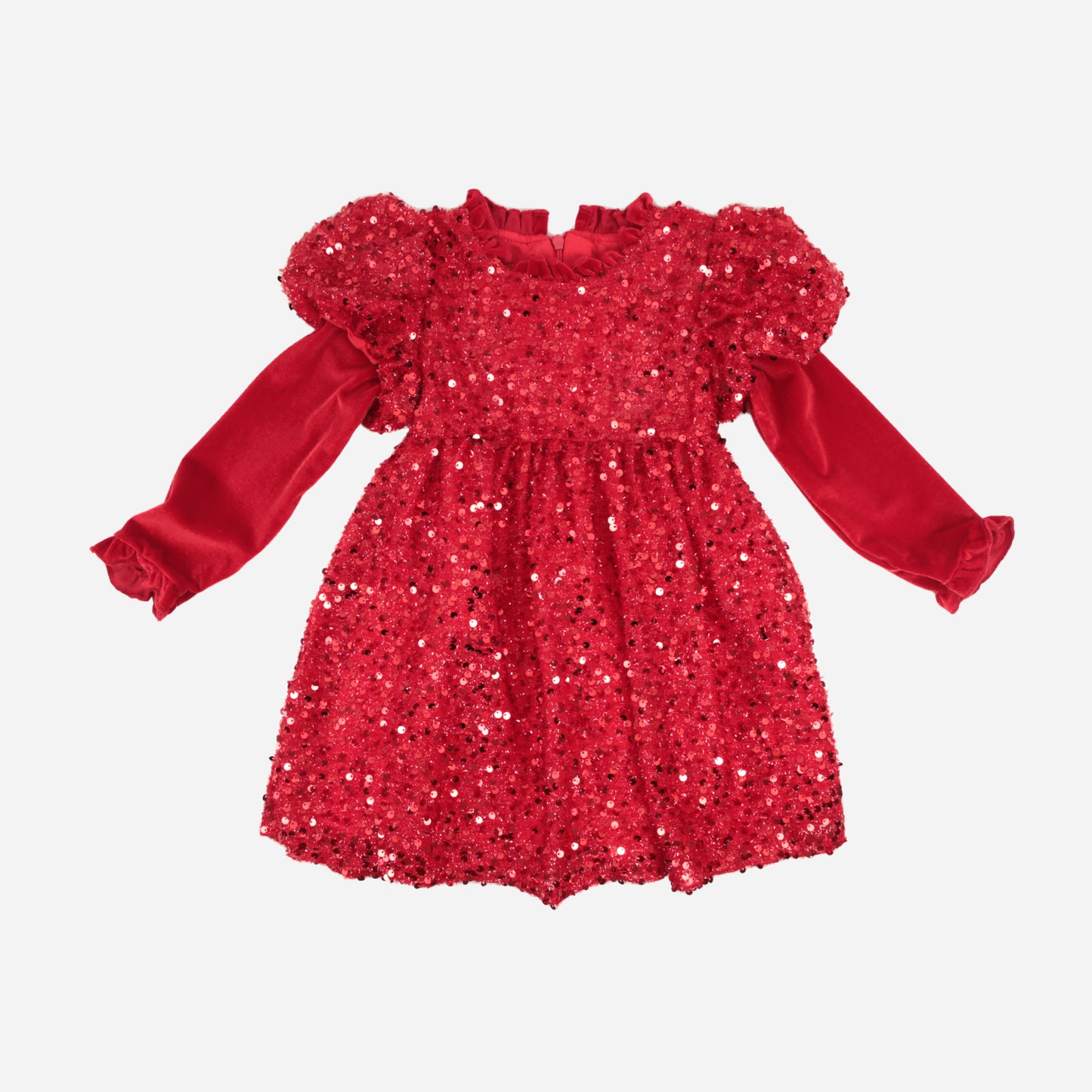 Samt-Paillettenkleid rot