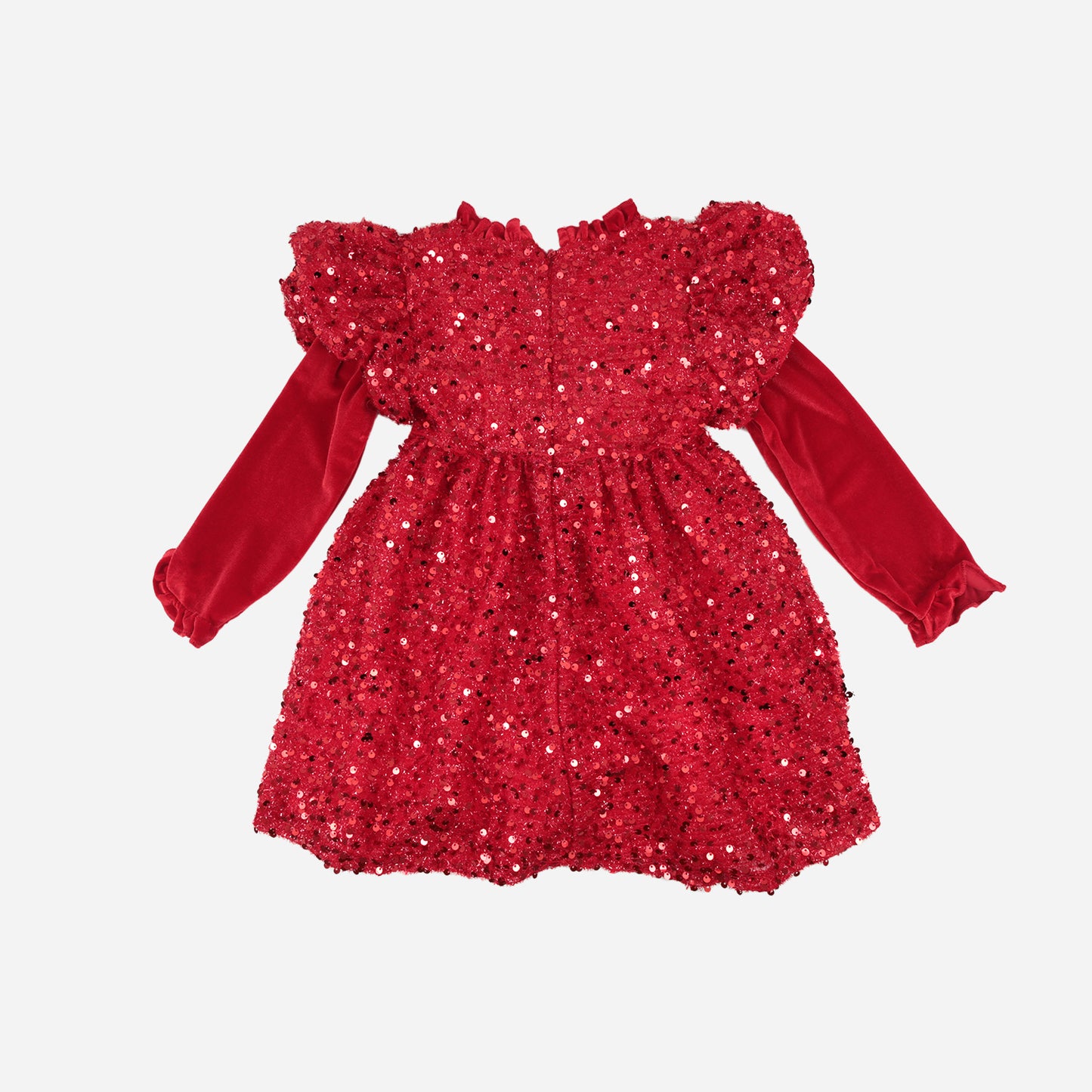 Samt-Paillettenkleid rot