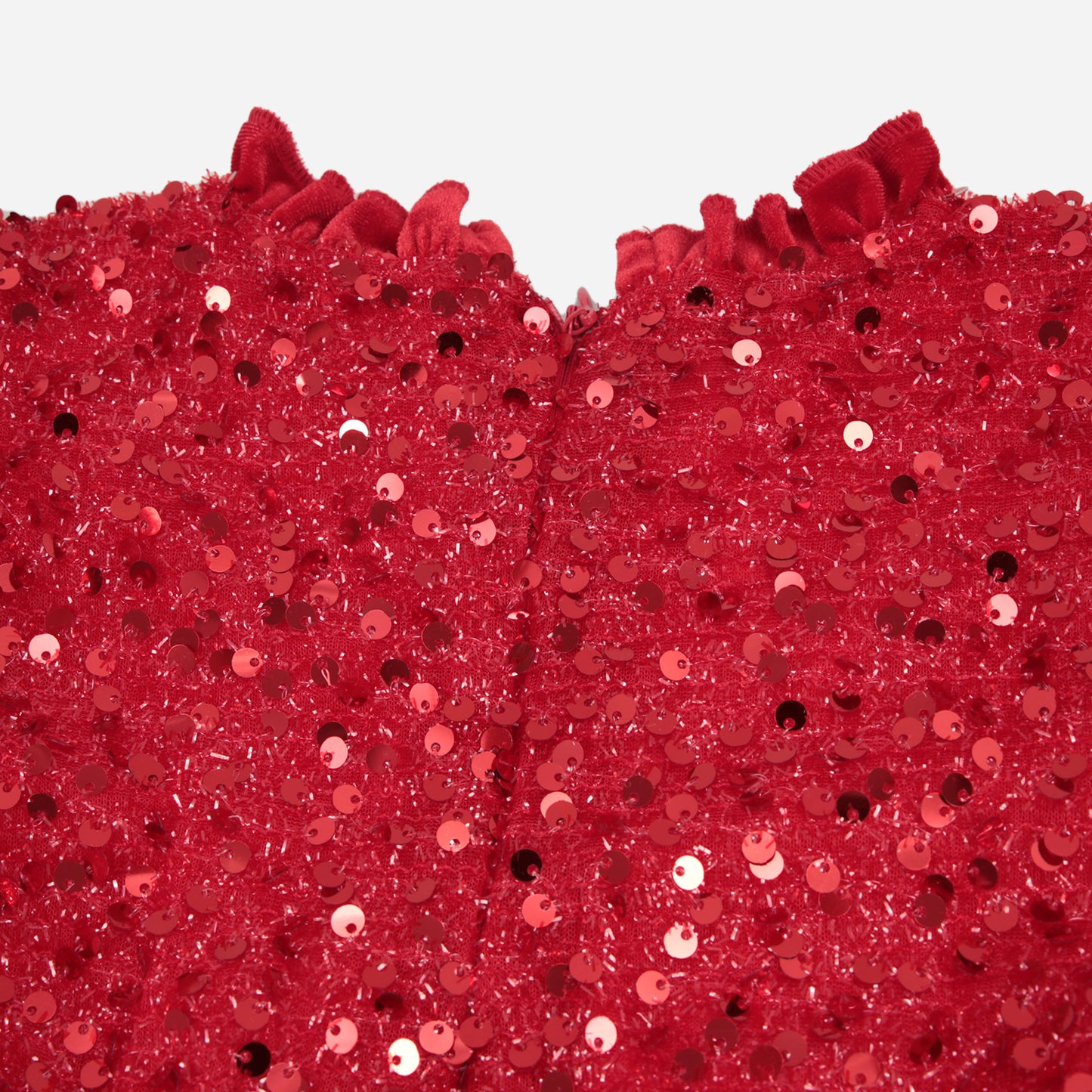Samt-Paillettenkleid rot