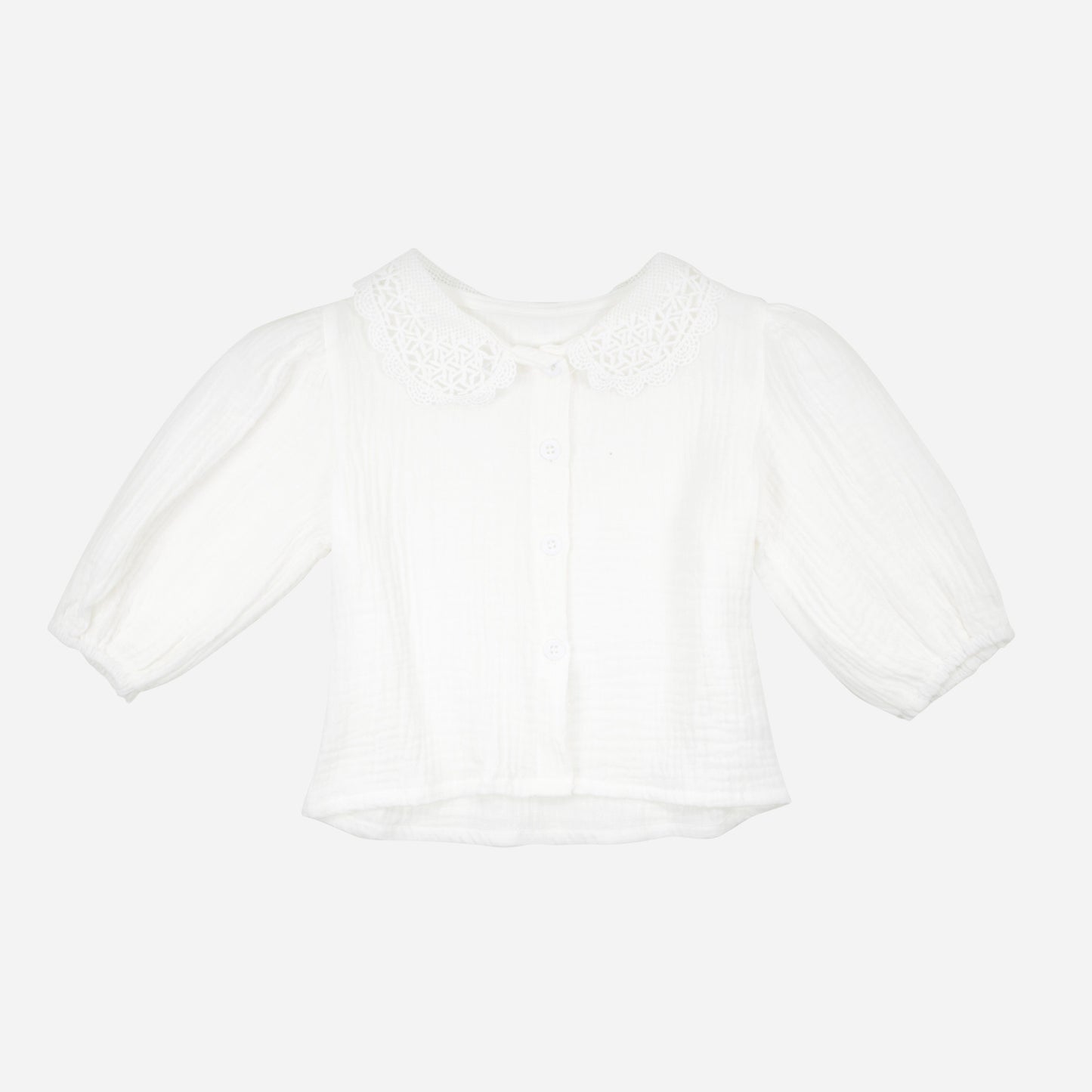 Musselinbluse Bubikragen Spitze