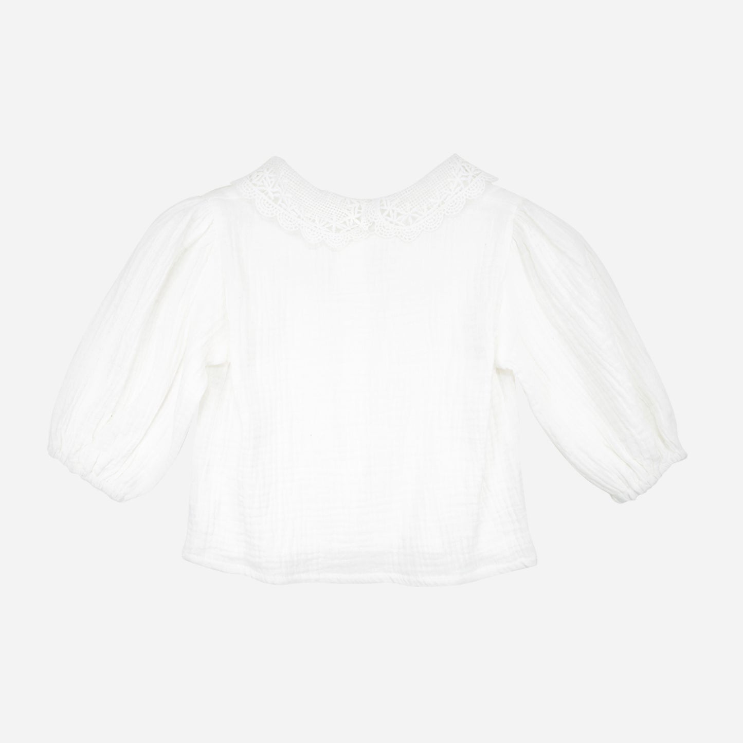 Musselinbluse Bubikragen Spitze