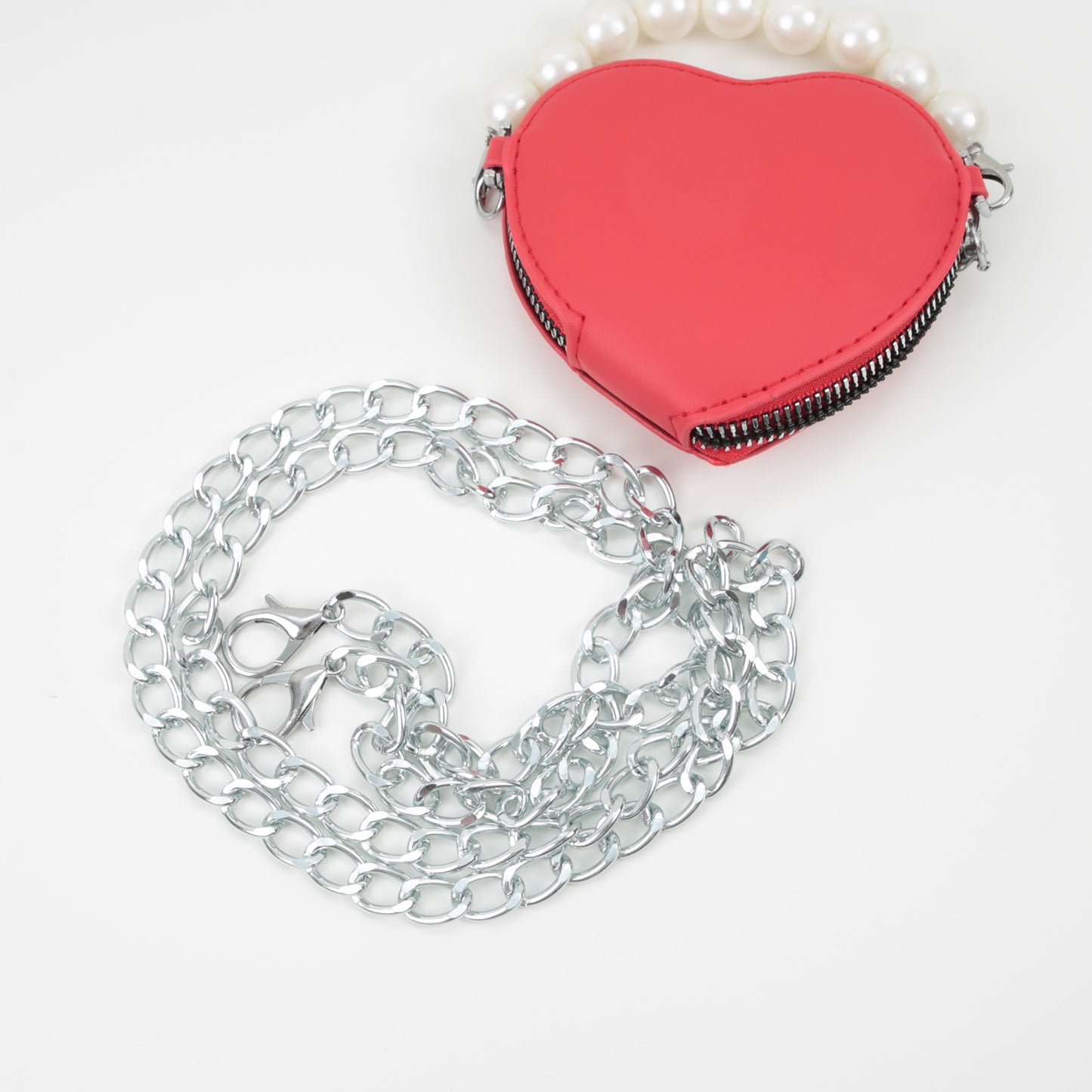 Kunstledertasche Heart rot