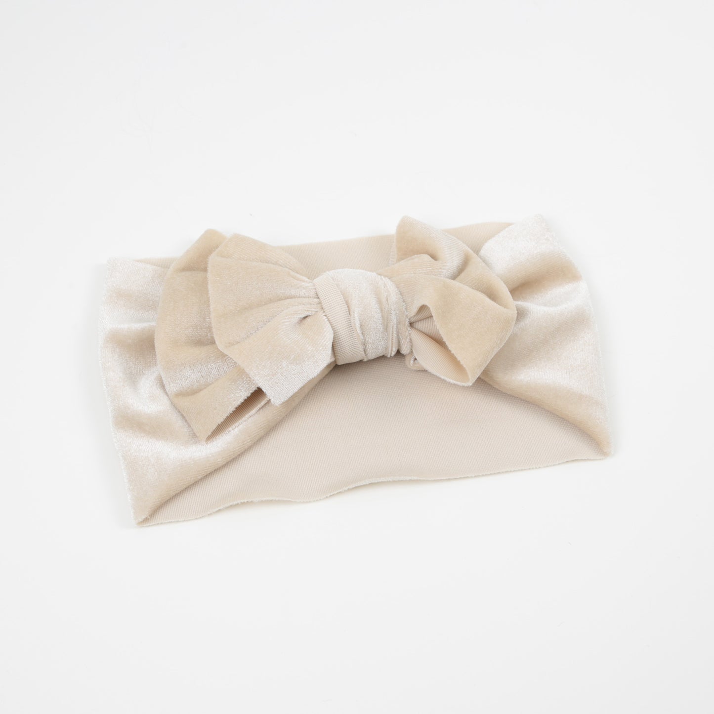 Samtstirnband Schleife creme