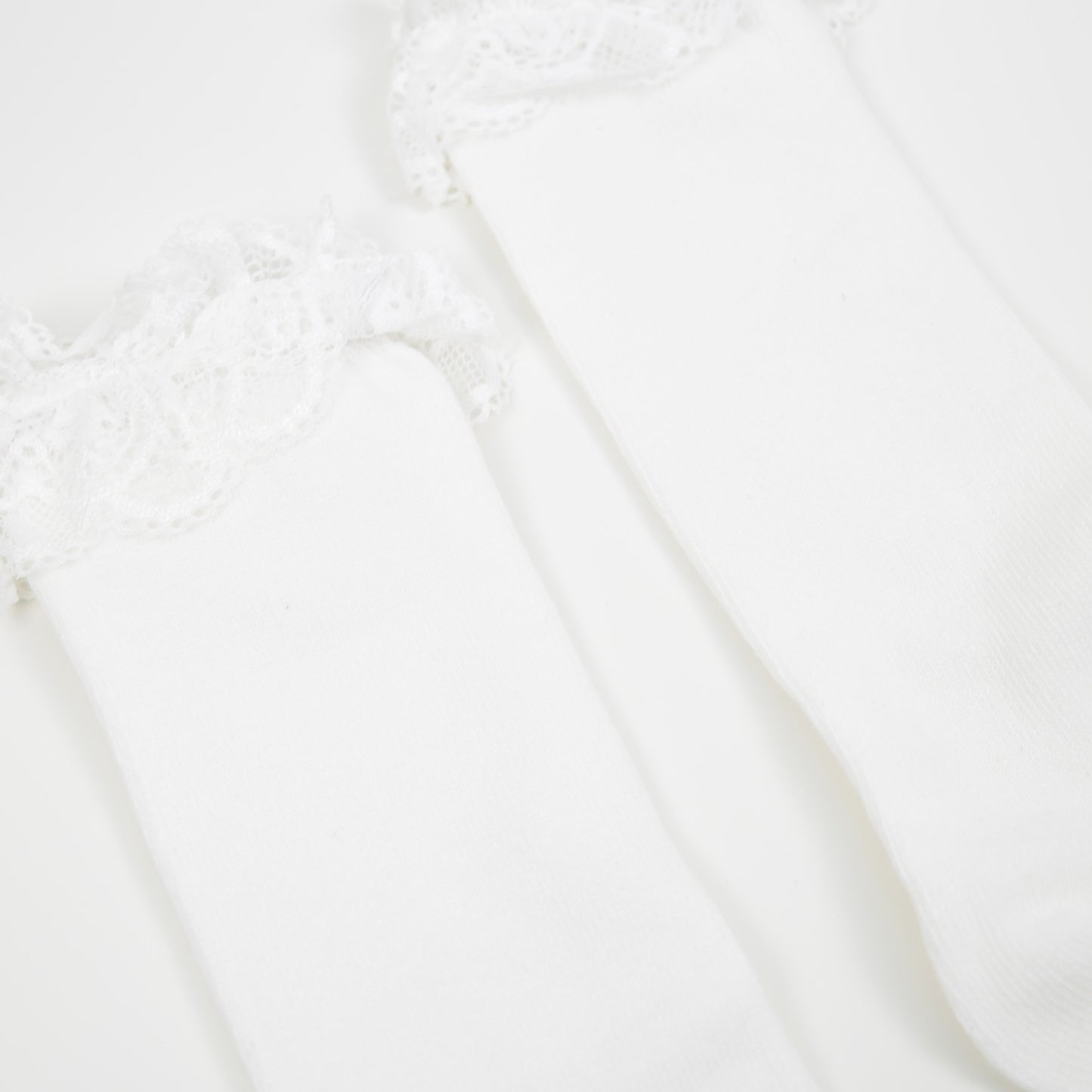 Strümpfe weißer Spitzenbesatz weiß