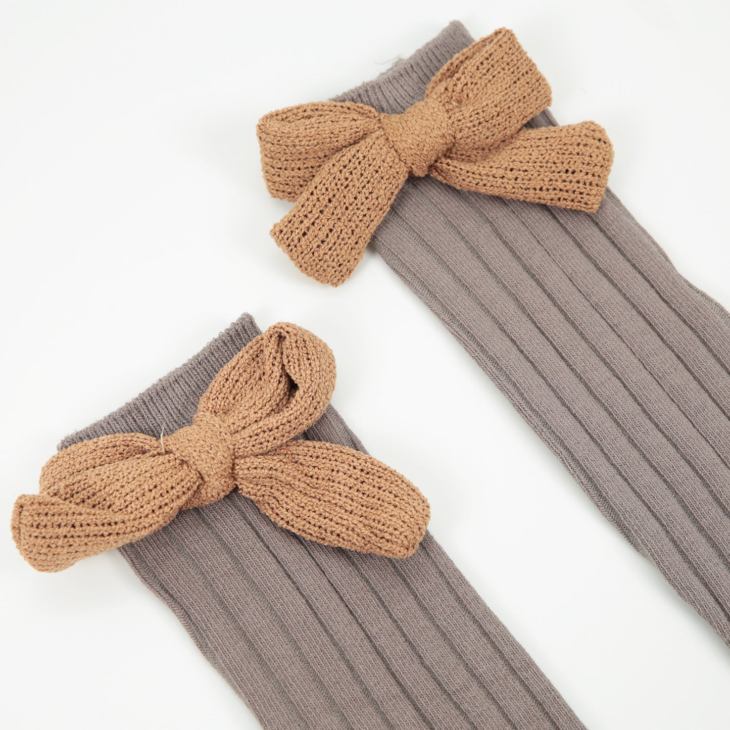 Strümpfe Wollschleife grau