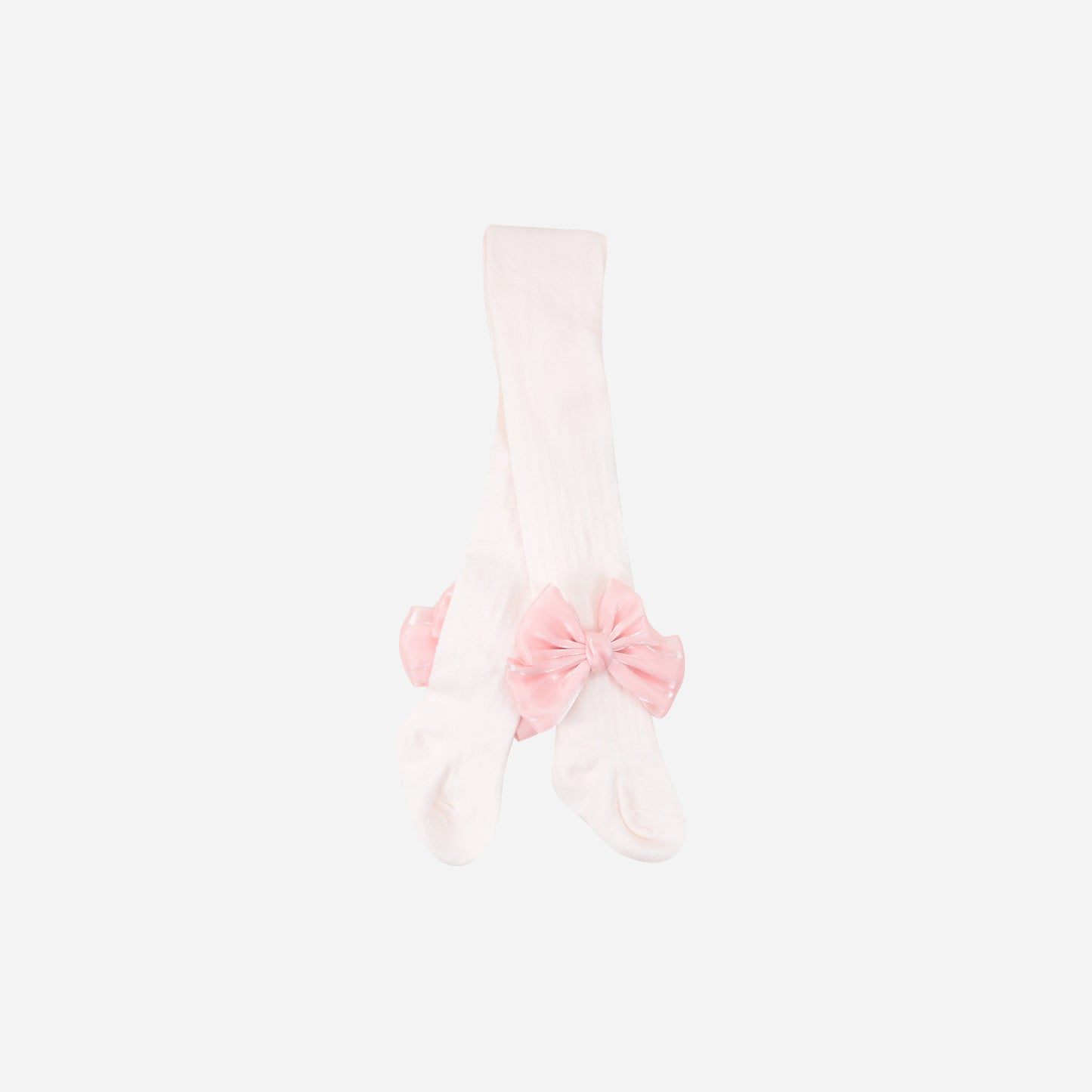 Strumpfhose Lochmuster große Satinschleife rosa