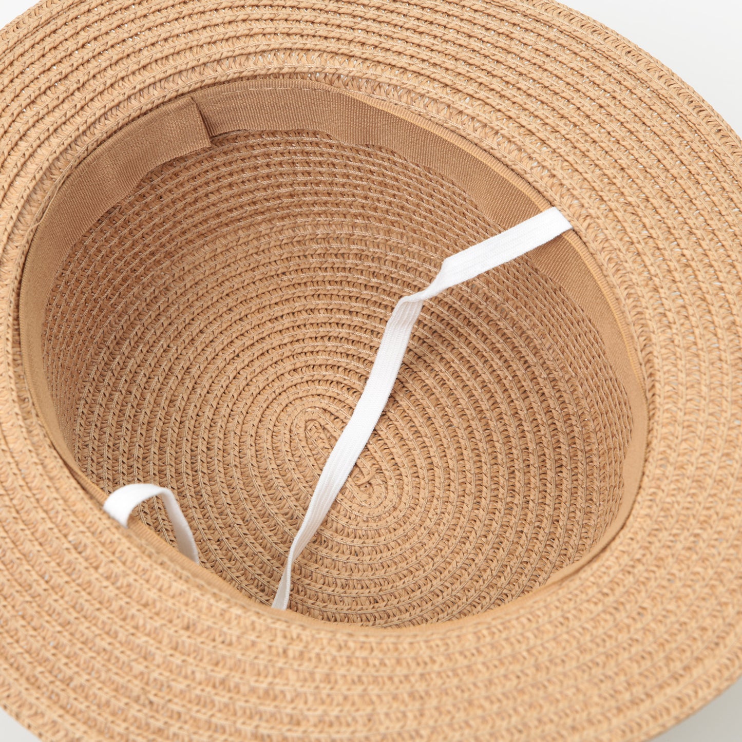 Strohhut Spitzenband braun