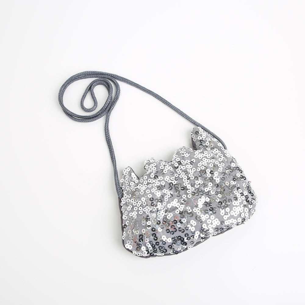 Tasche Paillettenkrone silber
