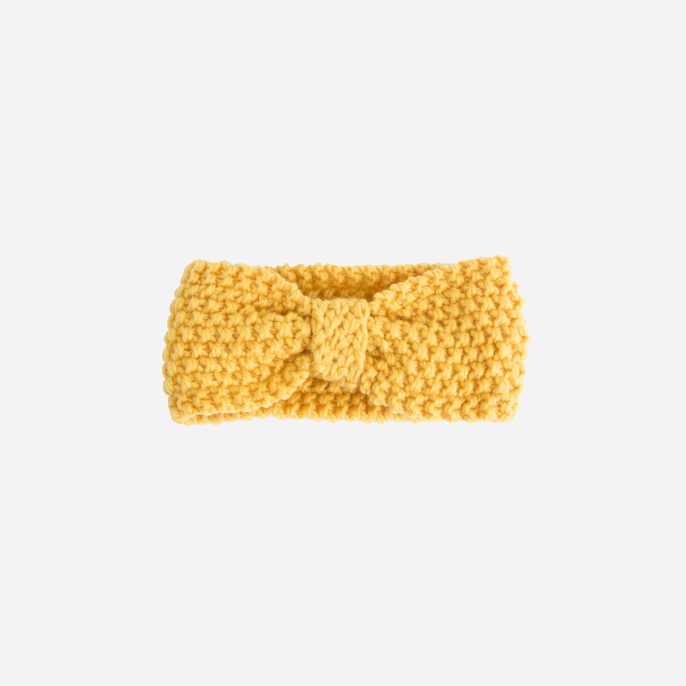 Strickstirnband Knoten senfton