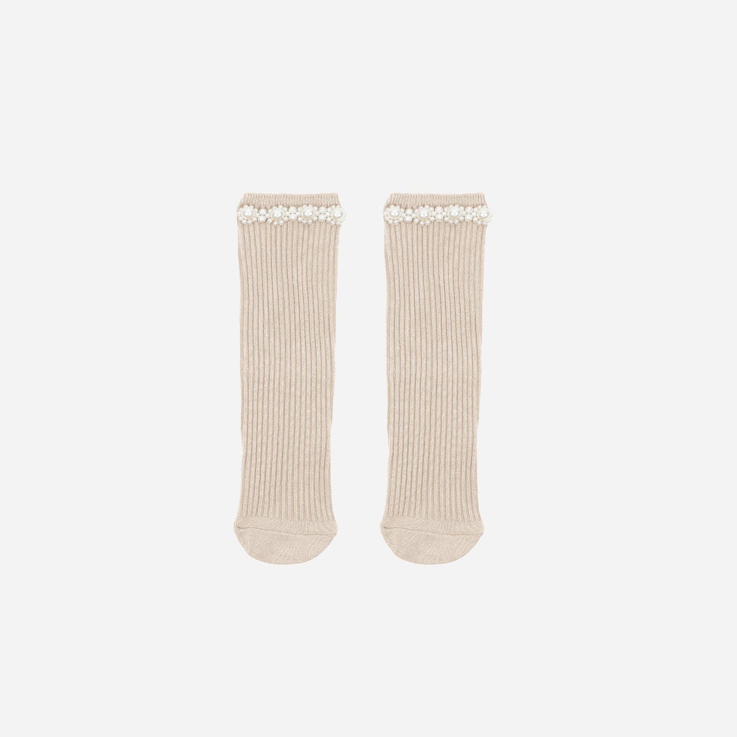 Strümpfe Perlen beige