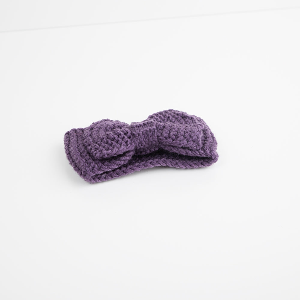 Strickstirnband Schleife lavendel