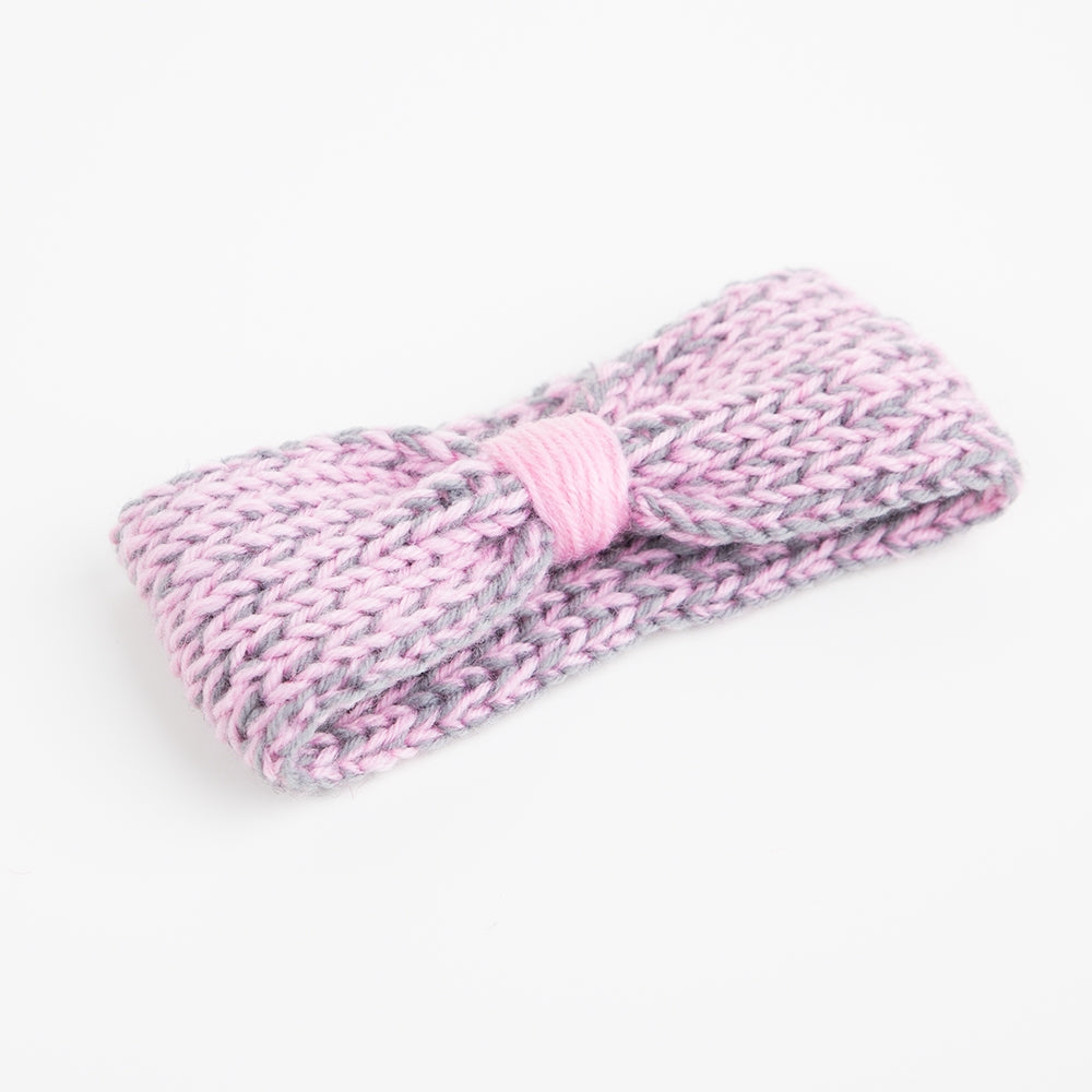 Strickstirnband Patchwork pink