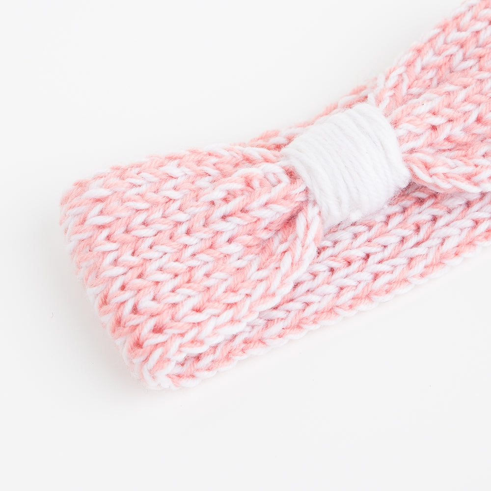 Strickstirnband Patchwork pfirsich