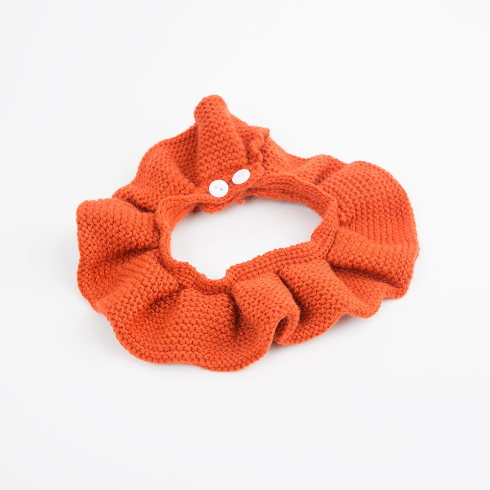 Strickkragen Volant rostbraun