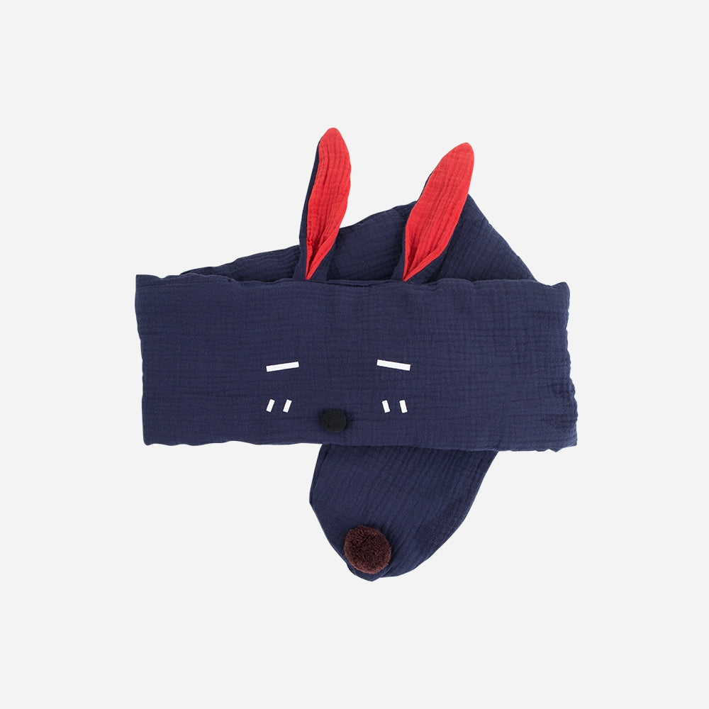Musselinschal Hase navy