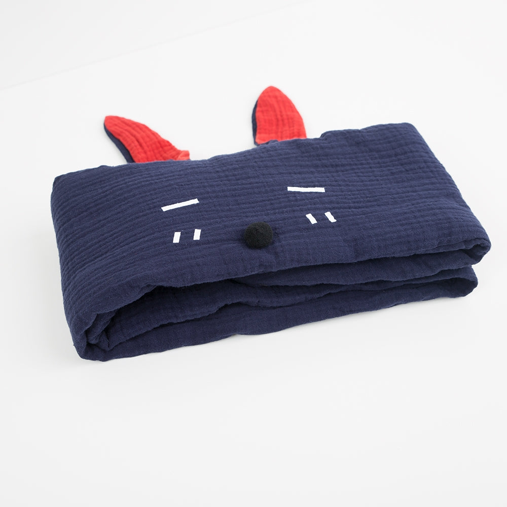 Musselinschal Hase navy