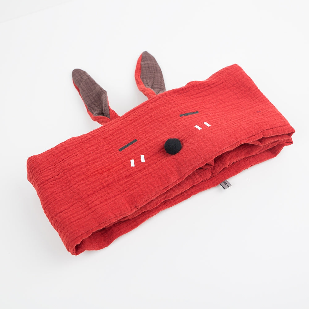 Musselinschal Hase ziegelrot