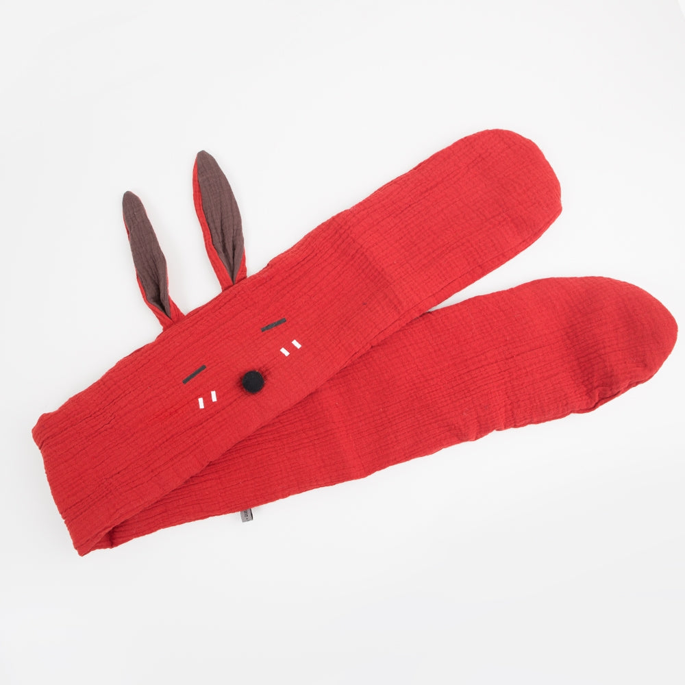 Musselinschal Hase ziegelrot