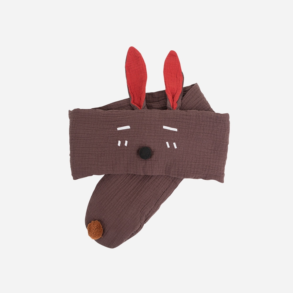 Musselinschal Hase braun