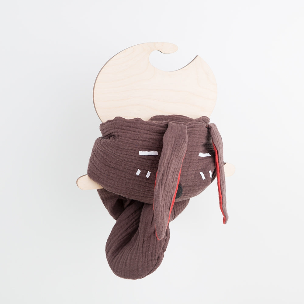 Musselinschal Hase braun