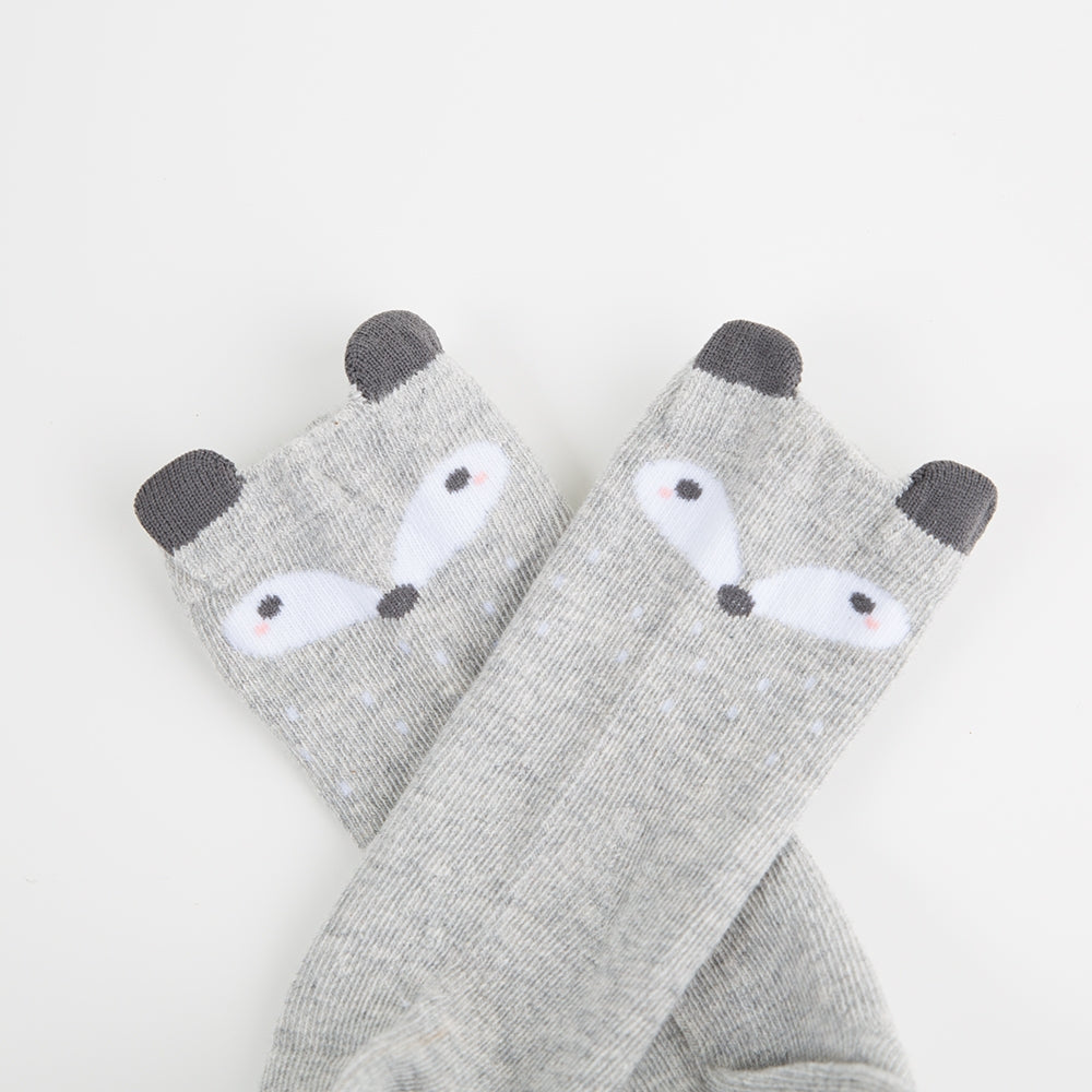 Kniestrümpfe Füchschen grau