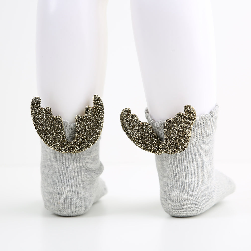 Strümpfe Glitzerflügel grau