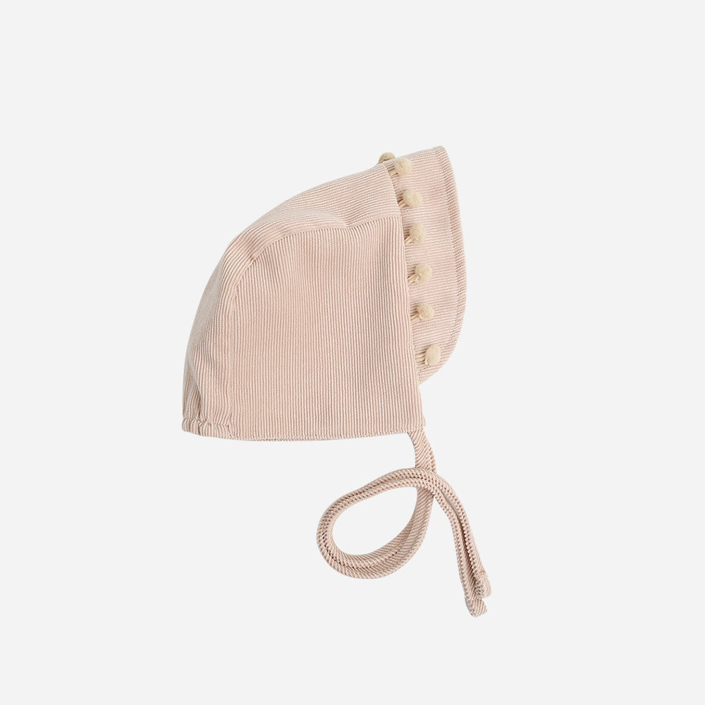 Kordhäubchen Pompoms beige