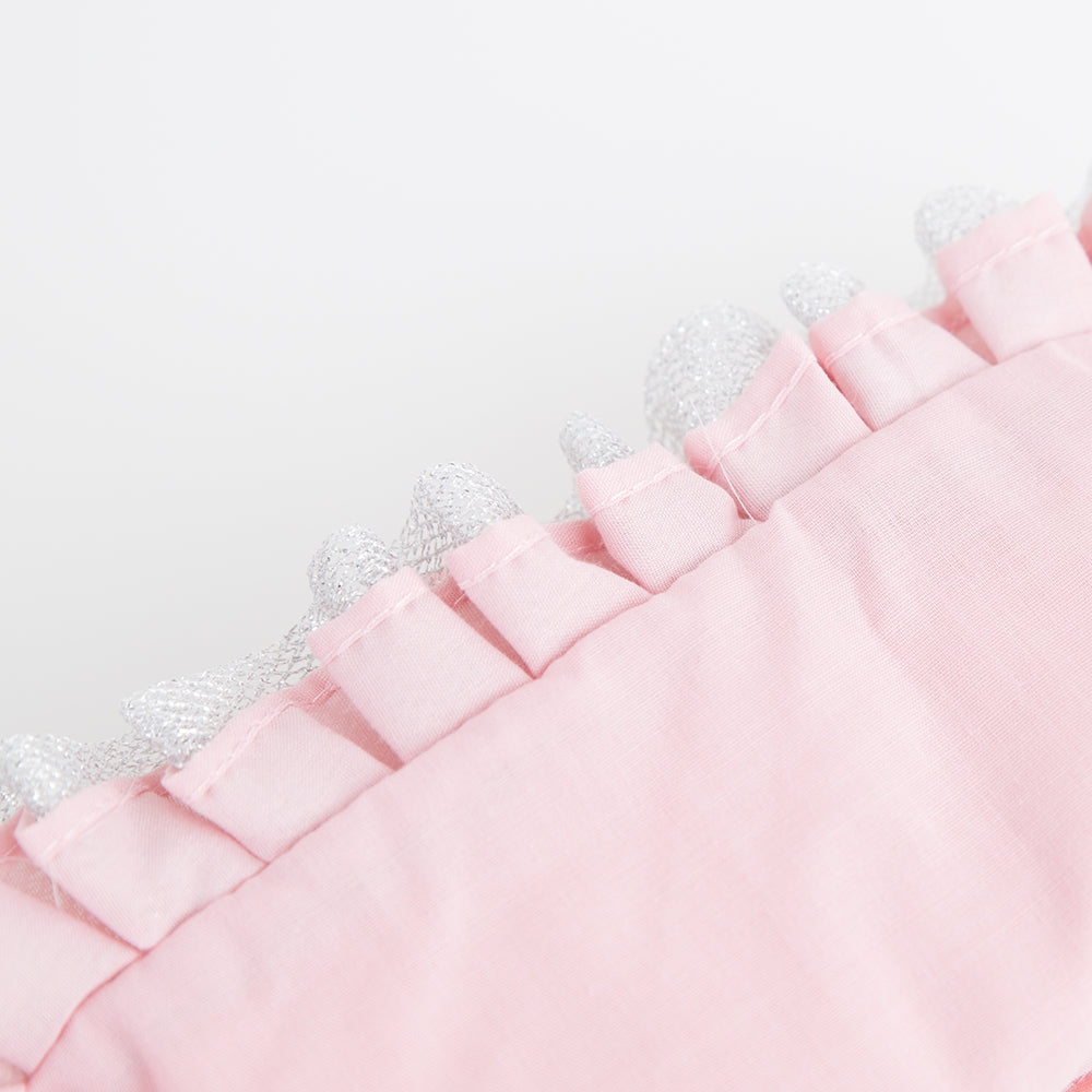Häubchen rosa Glitzerrand