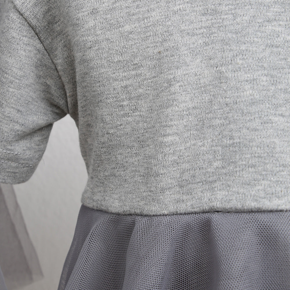 Kleid Tüll asymmetrisch grau Mama