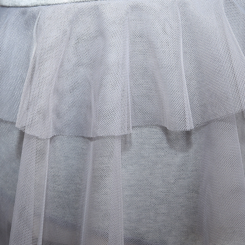 Kleid Tüll asymmetrisch grau Mama
