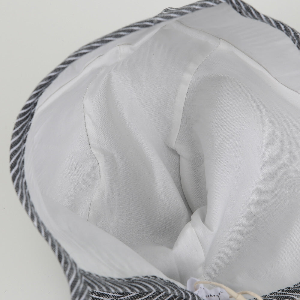 Baumwollhaube grau gestreift