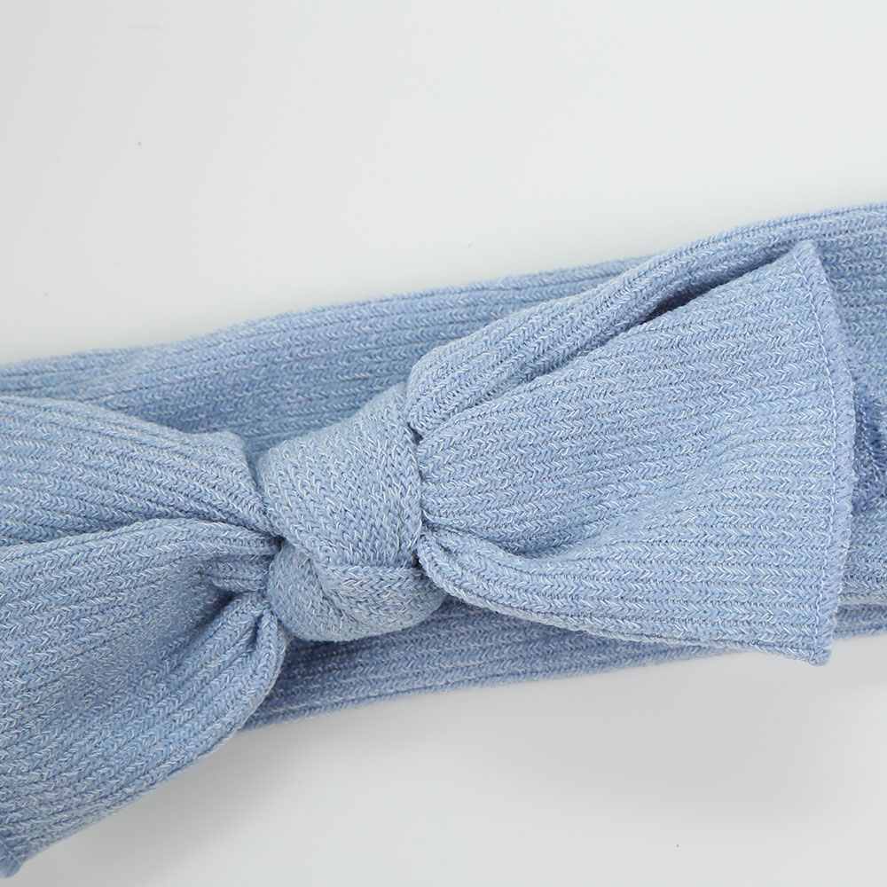 Stirnband Knoten blau-grau