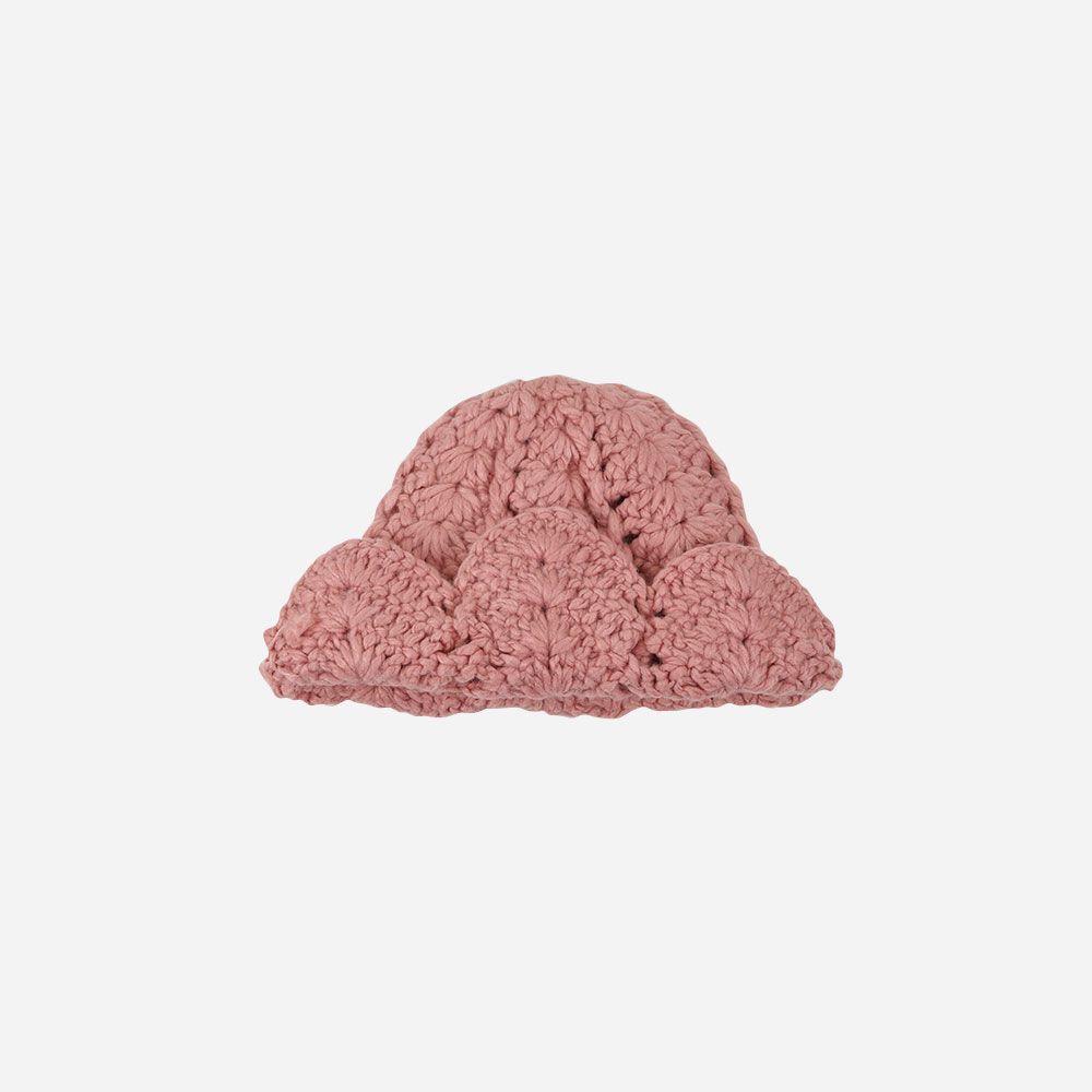 Strickmütze Blütenkrone altrosa
