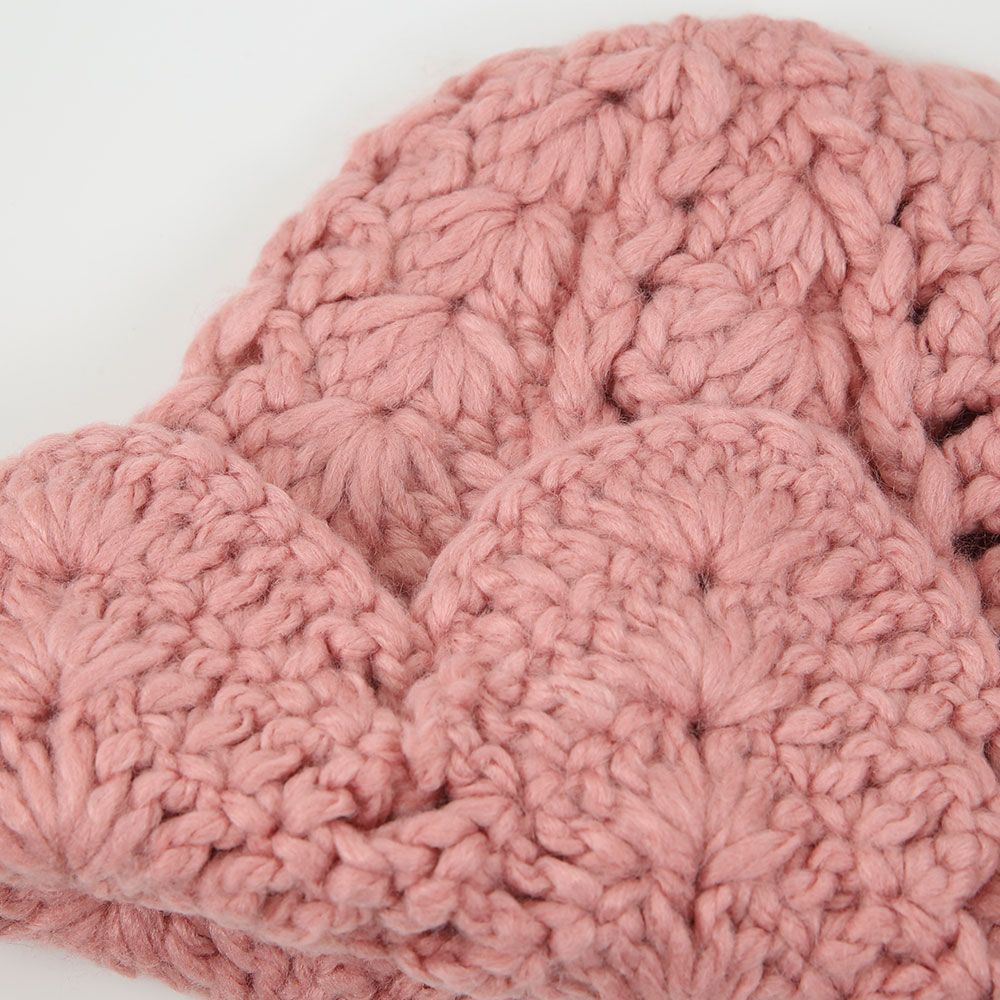 Strickmütze Blütenkrone altrosa