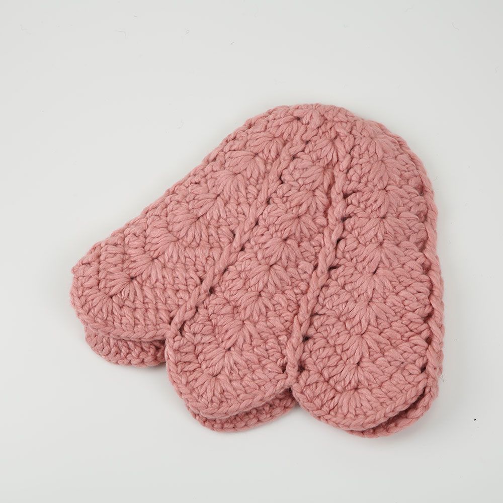 Strickmütze Blütenkrone altrosa