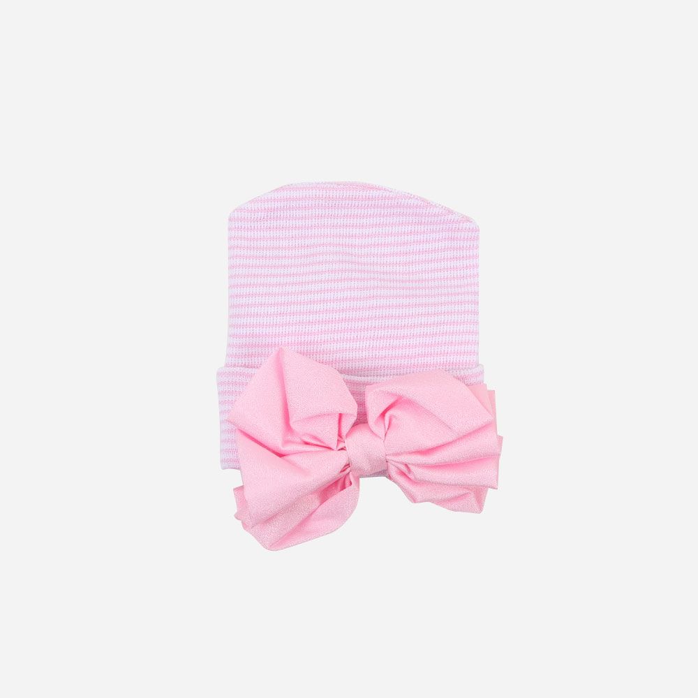 Newbornmütze rosa Satinschleife
