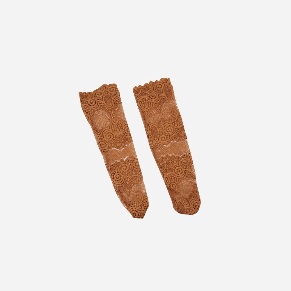 Spitzenstrümpfe braun