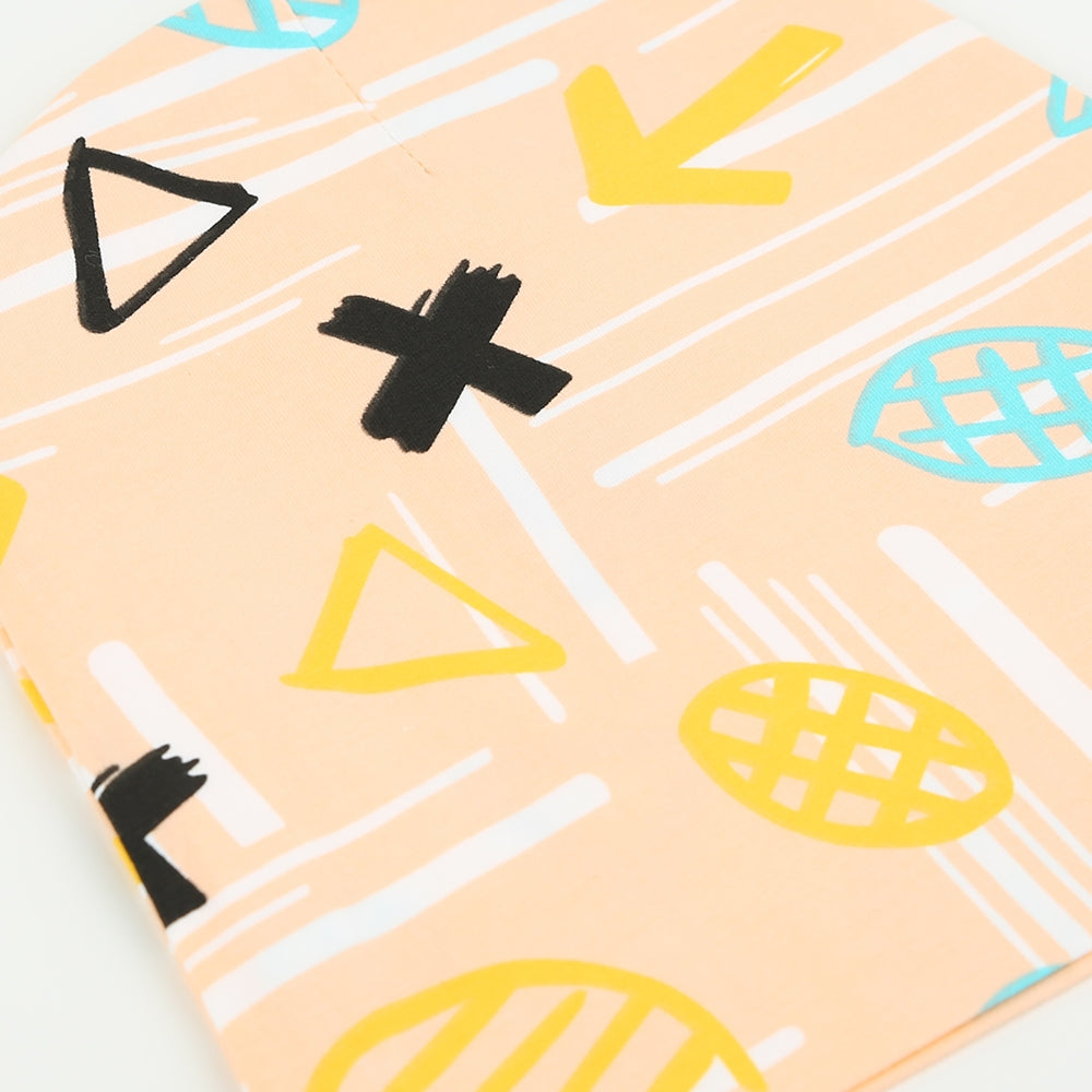 Baumwollbeanie Geo-Formen orange