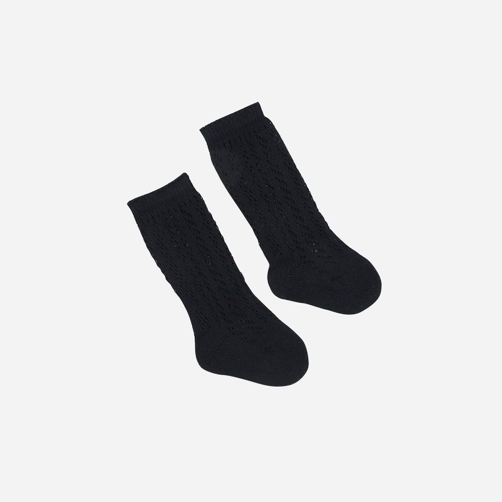 Kniestrümpfe Lochmuster navy