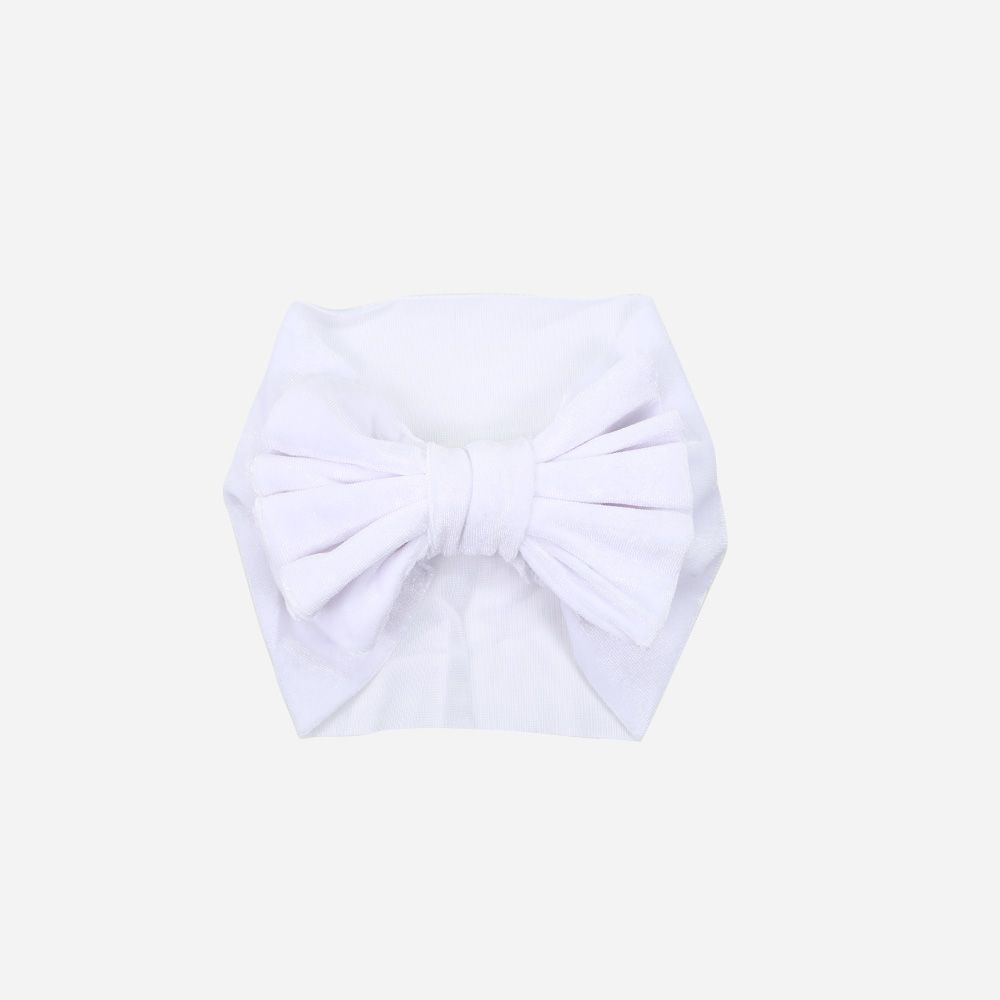 Samtstirnband Schleife weiß