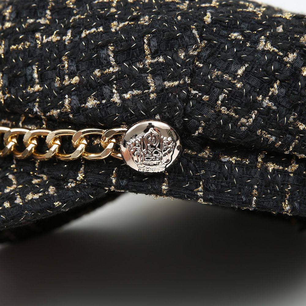 Schiffermützer Bouclé-Design schwarz