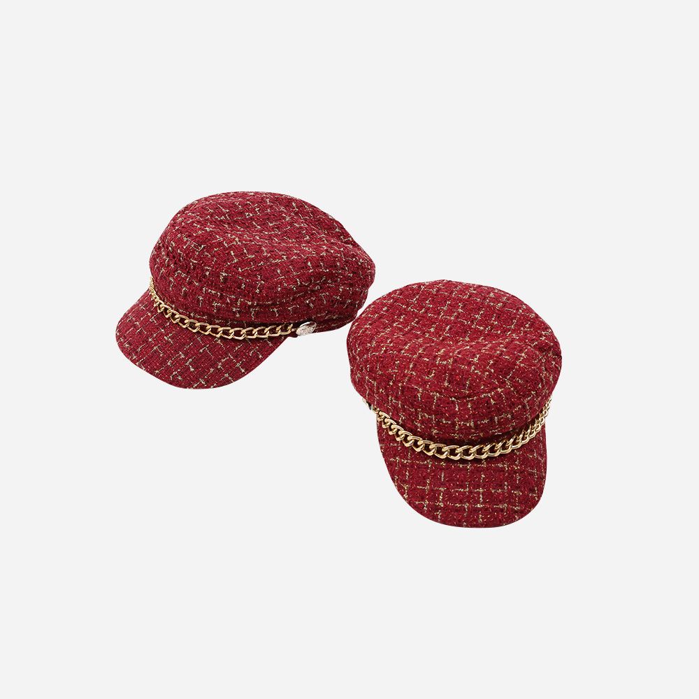 Schiffermützer Bouclé-Design rot