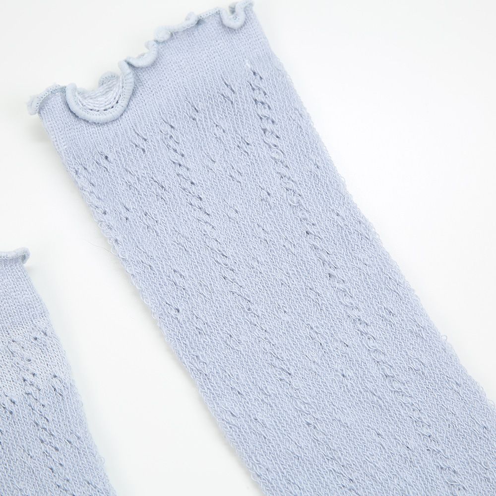 Strümpfe Lochmuster III grau