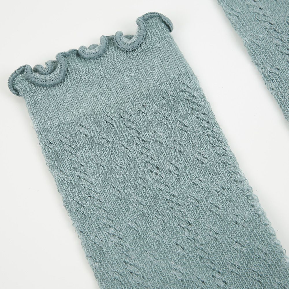 Strümpfe Lochmuster III grün