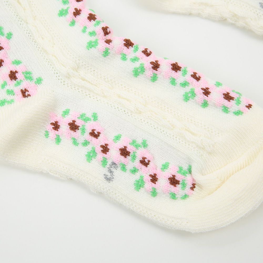 Strümpfe 3D florale Muster Zopfmuster II