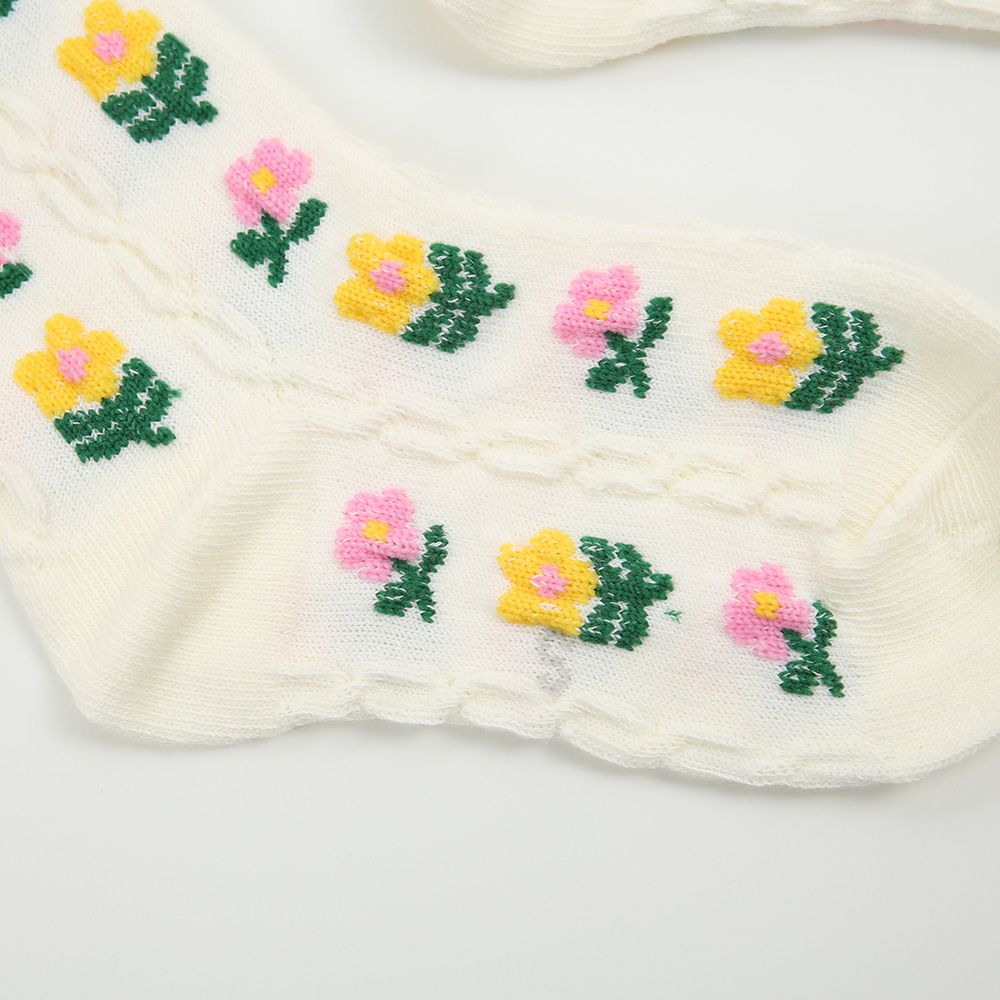 Strümpfe 3D florale Muster Zopfmuster I